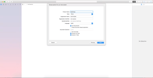 Create one application with the name HealthApplication