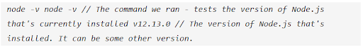 Verify Node.js Installation Verify Node.js Installation