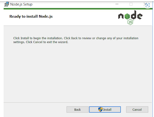 set up Node and NPM, the setup is prepared. Let's press the Install button firmly! set up Node and NPM, the setup is prepared. Let's press the Install button firmly!